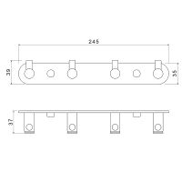 Вешалка для полотенец Aquatek Европа AQ4123MB Черная матовая — фото 2, Крючки для полотенец