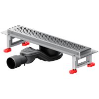 Душевой лоток AM.PM MasterFlow 40 W01SC-P11-040-01SB с решеткой Хром матовый Cut Gradient — фото 1, Душевые лотки