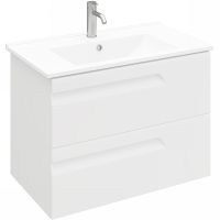 Тумба под раковину Laparet Atlas 80 LA-WCAB-80-122 подвесная Белая матовая — фото 1, Мебель для ванной