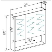 Товар: Зеркальный шкаф Bellezza Ницца 90 4611015030010 Белый - фото 3 Зеркальный шкаф Bellezza Ницца 90 4611015030010 Белый — фото 3, Зеркальные шкафы в ванную