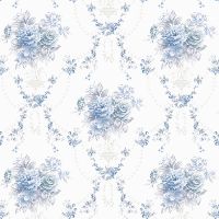 Обои Andrea Rossi Nisida 54323-2 Винил на флизилине (1,06*10) Белый/Голубой, Цветы — фото 1, Обои для стен