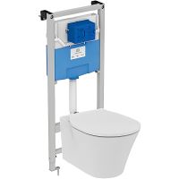 Комплект унитаза с инсталляцией Ideal Standard Connect Air E212101 с сиденьем Микролифт — фото 1, Комплекты унитаз + инсталляция