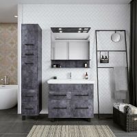 Тумба под раковину Бриклаер Чили 90 4627125415241 Цемент — фото 5, Мебель для ванной