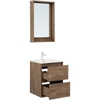 Тумба под раковину Aquanet Милан 50 336376 подвесная Дуб рустикальный — фото 9, Тумбы под раковину