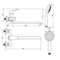 Смеситель для ванны Damixa Jupiter 779500001 универсальный Хром — фото 8, Смесители