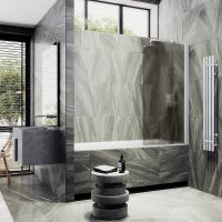 Товар: Шторка на ванну Maybah Glass MGV-612-1 600x1400 поворотная на монопетле Белый стекло бронзовое матовое - фото 3 Шторка на ванну Maybah Glass MGV-612-1 600x1400 поворотная на монопетле Белый стекло бронзовое матовое — фото 3, Неподвижные шторки для ванной