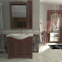 Товар: Зеркало со шкафом Orange Classic 85 Орех - фото 4 Зеркало со шкафом Orange Classic 85 Орех — фото 4, Мебель для ванной