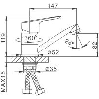 Товар: Смеситель для кухни Frap H703 F45703-B Хром - фото 5 Смеситель для кухни Frap H703 F45703-B Хром — фото 5, Смесители