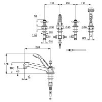 Смеситель на борт ванны Kludi Adlon 515250520 Хром — фото 2, Смесители на борт ванны