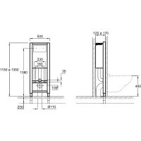 Комплект унитаза с инсталляцией Jacob Delafon Vox E21744RU-00 с сиденьем Микролифт и клавишей смыва Хром — фото 16, Унитазы