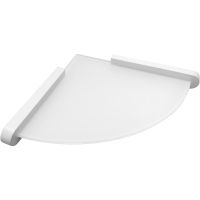 Стеклянная полка Altasan Лотос ЛТ71БМ угловая Белая матовая — фото 1, Полки для ванной и душа