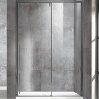 Душевая дверь Vincea Lugano 130 VDS-1L130CLGM-1 профиль Вороненая сталь стекло прозрачное — фото 1, Раздвижные душевые двери