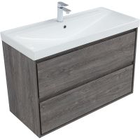 Тумба под раковину Aquanet Милан 100 336375 подвесная Дуб рошелье — фото 4, Тумбы под раковину