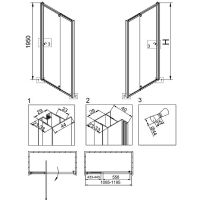 Душевая дверь Veconi Vianno VN-32 110 VN32-110-01-C5 профиль Хром стекло прозрачное — фото 5, Душевые двери в нишу