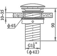 Донный клапан Black&White Universe U8707GM 8707U click-clack Gun Metal — фото 3, Донные клапаны
