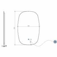 Зеркало Black&White Universe U925.MR 58 925.MR0 с подсветкой с сенсорным выключателем — фото 4, Мебель для ванной