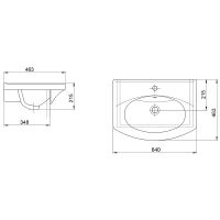 Раковина Santeri Новая грань 65 1.3120.7.S00.11B.0 Белая — фото 4, Раковины встраиваемые сверху