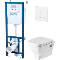 Комплект унитаза с инсталляцией Santek Нео Пэк 1WH302463 с сиденьем Микролифт и Белой клавишей смыва — фото 1, Комплекты унитаз + инсталляция