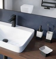 Товар: Стакан для зубных щеток Excellent Riko DOEX.1614BL Черный - фото 3 Стакан для зубных щеток Excellent Riko DOEX.1614BL Черный — фото 3, Мыльницы