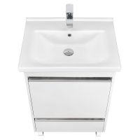 Тумба под раковину Aquaton Капри 60 1A230101KP010 подвесная Белая глянцевая — фото 4, Тумбы под раковину