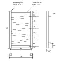 Электрический полотенцесушитель Point Феникс PN15158WE П7 500x800 левый/правый Белый — фото 5, Электрические полотенцесушители