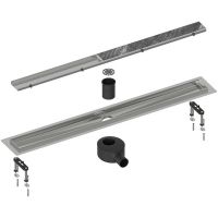 Душевой лоток Timo Drain System 100 DS230210/01 с решеткой Сатин / под плитку — фото 1, Душевые лотки