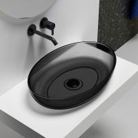 Раковина-чаша Abber Kristall 60 AT2801Onyx Черная — фото 1, Раковины накладные