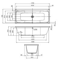 Акриловая ванна AM.PM Func 170х70 W84A-170-070W-A без гидромассажа — фото 14, Акриловые ванны