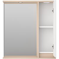 Зеркало со шкафом Brevita Balaton 75 R BAL-04075-03-01П с подсветкой Белое матовое Бежевое матовое — фото 4, Мебель для ванной