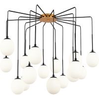 Подвесной светильник Maytoni Modern Branch MOD176PL-16G Белый Черный Золото — фото 1, Подвесные светильники