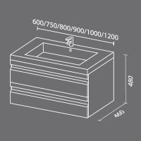 Тумба с раковиной SanVit Тема 100 ktema100 в цвете Ral подвесная Белый глянец — фото 6, Тумбы с раковиной