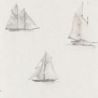 Обои Casadeco Rivage 84019219 Винил на флизелине (0,53*10,05) Белый/Серый, Корабли — фото 1, Обои для стен