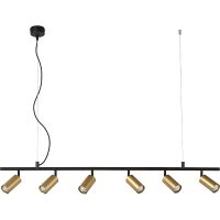 Подвесной светильник Crystal Lux CLT 015C6 L1200 BL-GO Золото Черный — фото 1, Подвесные светильники