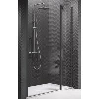 Душевая дверь Novellini Young 90 Y22P87-1H профиль Черный матовый стекло прозрачное — фото 1, Душевые двери в нишу