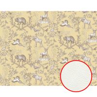 Фреска Ortograf Flora 31302 Фактура флок FLK Флизелин (3,5*2,7) Желтый/Коричневый, Птицы/Животные — фото 1, Фрески