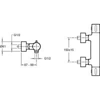 Смеситель для душа Jacob Delafon Cuff Хром арт-E37035-CP — фото 2, Смесители для душа с термостатом