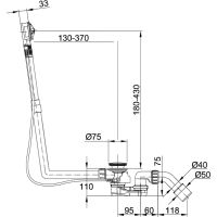 Слив-перелив Bette B602-901 полуавтомат Хром — фото 2, Сливы-переливы