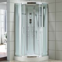 Душевая кабина Black&White Galaxy 80х80 5501800 с гидромассажем профиль Серебристый хром задняя стенка Белая — фото 1, Душевые кабины