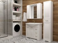 Зеркало со шкафом Stella Polar Кармела 65 SP-00000184 Ольха белая — фото 3, Зеркальные шкафы в ванную