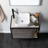 Тумба под раковину Aquanet Nova Lite Loft 75L 261654 подвесная Дуб рошелье — фото 9, Тумбы под раковину