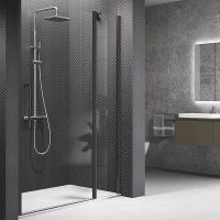 Душевая дверь Novellini Young 90 Y22P87-1H профиль Черный матовый стекло прозрачное — фото 2, Душевые двери в нишу