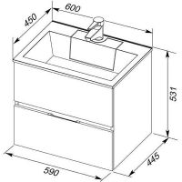 Тумба под раковину Aquanet Алвита 60 183991 подвесная Серый антрацит — фото 7, Тумбы под раковину
