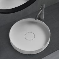 Раковина-чаша Abber Stein 40 AS2604 Белая матовая — фото 1, Раковины накладные