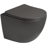 Унитаз SantiLine SL-5109 подвесной Темно-серый матовый с сиденьем Микролифт — фото 1, Подвесные унитазы