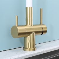 Смеситель для кухни Splenka S70.64.03 Золото матовое Белый — фото 6, Смесители для кухни