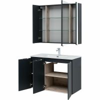 Товар: Комплект мебели для ванной Aquanet Алвита New 100 273986 подвесной Антрацит - фото 6 Комплект мебели для ванной Aquanet Алвита New 100 273986 подвесной Антрацит — фото 6, Комплекты мебели для ванной