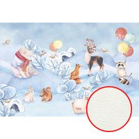 Фреска детская Ortograf Для самых маленьких 33688 Фактура флок FLK Флизелин (4*2,7) Голубой/Разноцветный, Животные — фото 1, Фрески