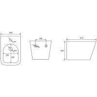 Биде Abber Rechteck AC1250MB подвесное Черное матовое — фото 8, Биде