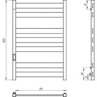 Электрический полотенцесушитель Laris Гефест ЧКЧ П7 500х800 R 73207617 Черный муар — фото 7, Электрические полотенцесушители