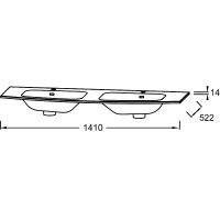 Товар: Раковина Jacob Delafon Nona 140 EB1883RU-00 двойная Белая - фото 5 Раковина Jacob Delafon Nona 140 EB1883RU-00 двойная Белая — фото 5, Раковины встраиваемые сверху